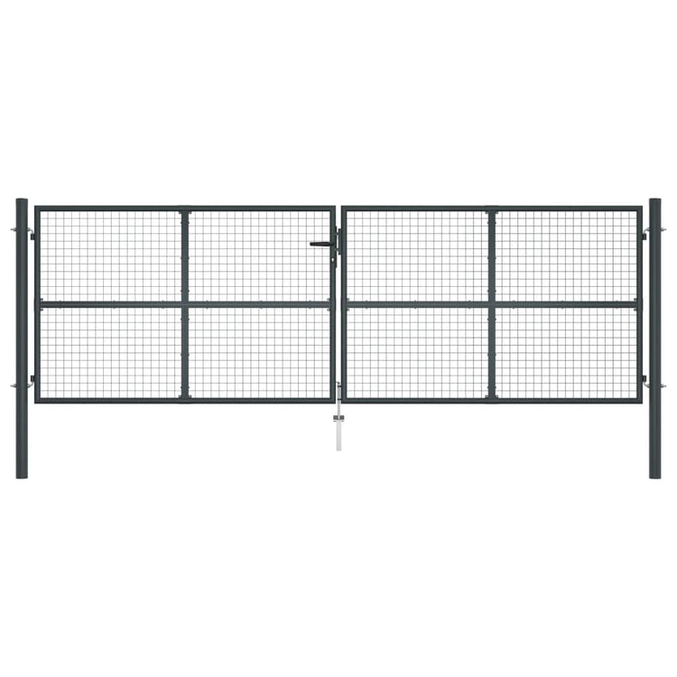 VidaXL Gaaspoort 400x175 cm gegalvaniseerd staal grijs
