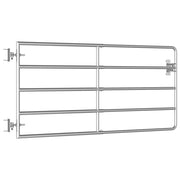 Vidaxl poort met 5 stangen (95-170)x90 cm staal zilverkleurig - afbeelding 3
