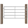 Vidaxl poort met 5 stangen (95-170)x90 cm staal zilverkleurig