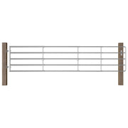 VidaXL Poort met 5 stangen (150-400)x90 cm staal zilverkleurig - afbeelding 1