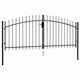 Vidaxl poort met puntige bovenkant dubbel 3x1,25 m staal zwart