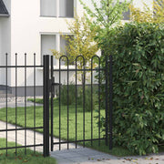 Vidaxl hekpoort boxtel enkele deur met gebogen bovenzijde 1x1,2m zwart - afbeelding 1