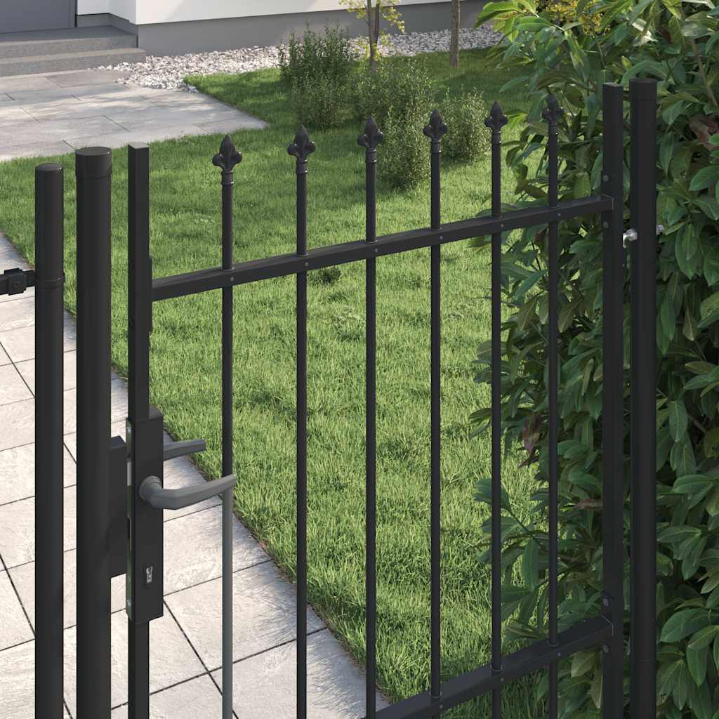 Vidaxl hekpoort boxtel enkele deur met puntige bovenkant 1x1,5 m zwart
