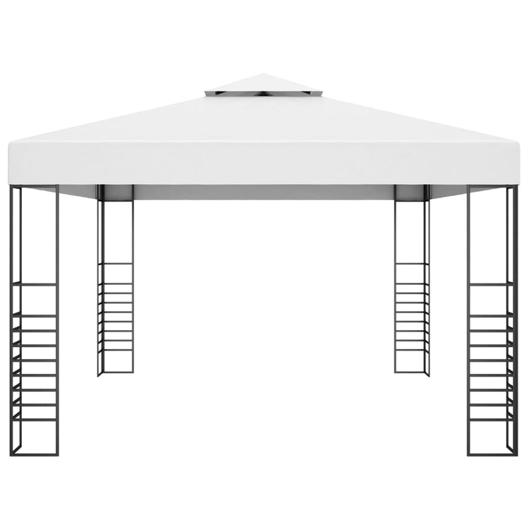 VidaXL Tuinprieel 4x3x2,7 m gepoedercoat staal wit
