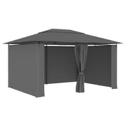 Vidaxl tuinpaviljoen met gordijnen 4x3 m antraciet - afbeelding 1
