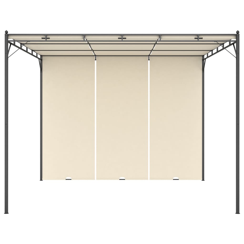 VidaXL Tuinprieel met zijgordijn 3x3x2,25 m crème