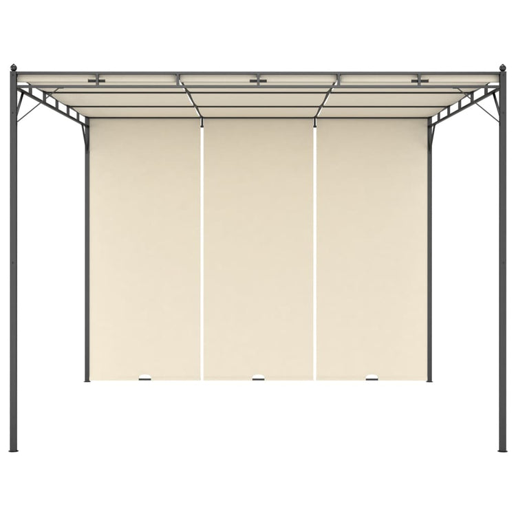 VidaXL Tuinprieel met zijgordijn 3x3x2,25 m crème