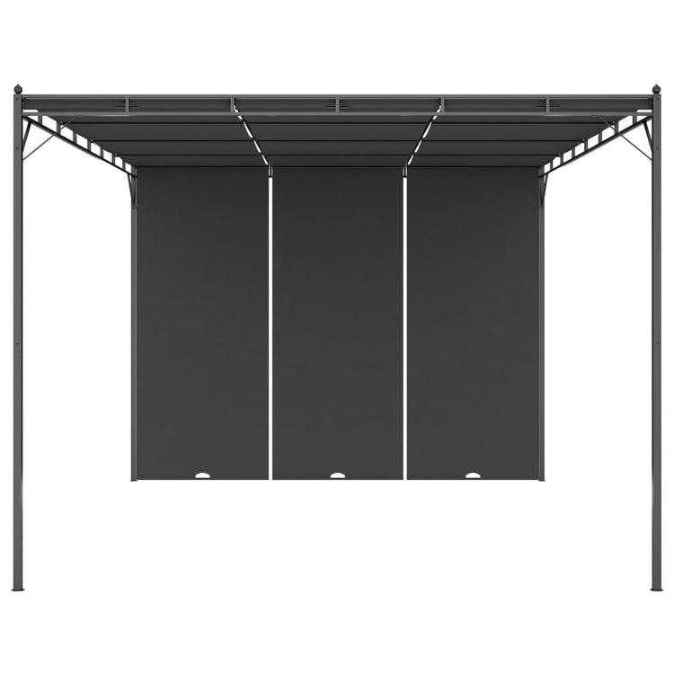VidaXL Tuinprieel met zijgordijn 4x3x2,25 m antraciet