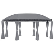 VidaXL Prieel met gordijnen 520x349x255 cm antracietkleurig - afbeelding 1