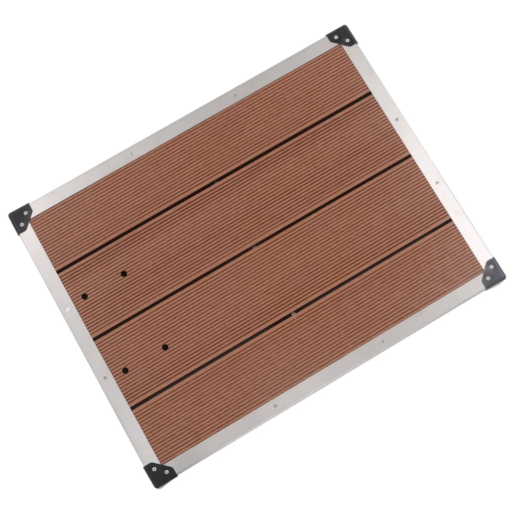 Vidaxl buitendouchebak 80x62 cm hkc roestvrij staal bruin