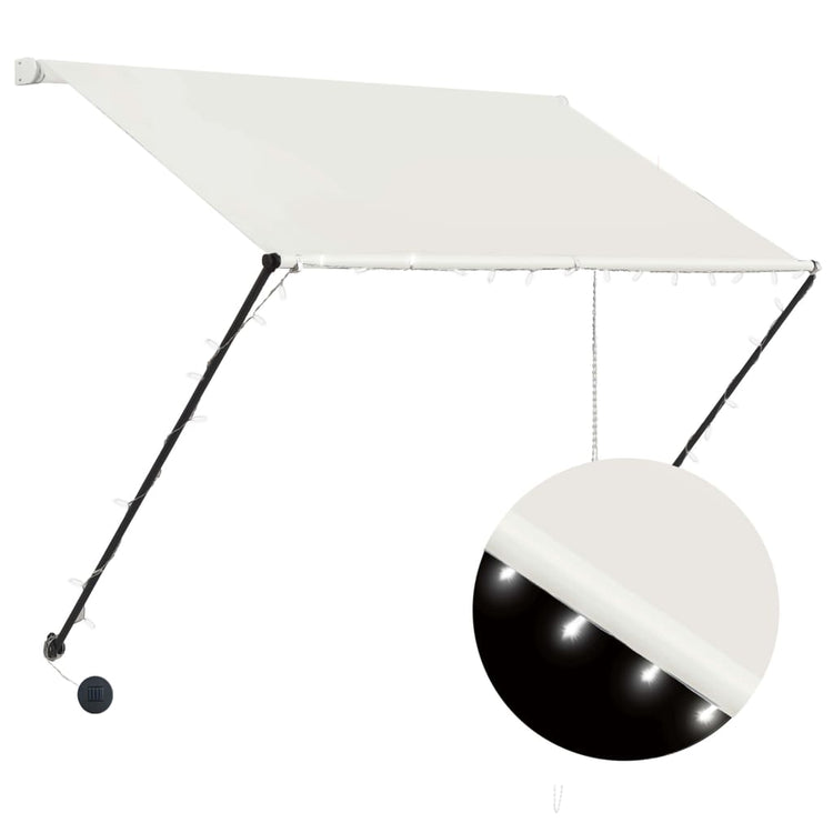 VidaXL Luifel uittrekbaar met LED 200x150 cm crème