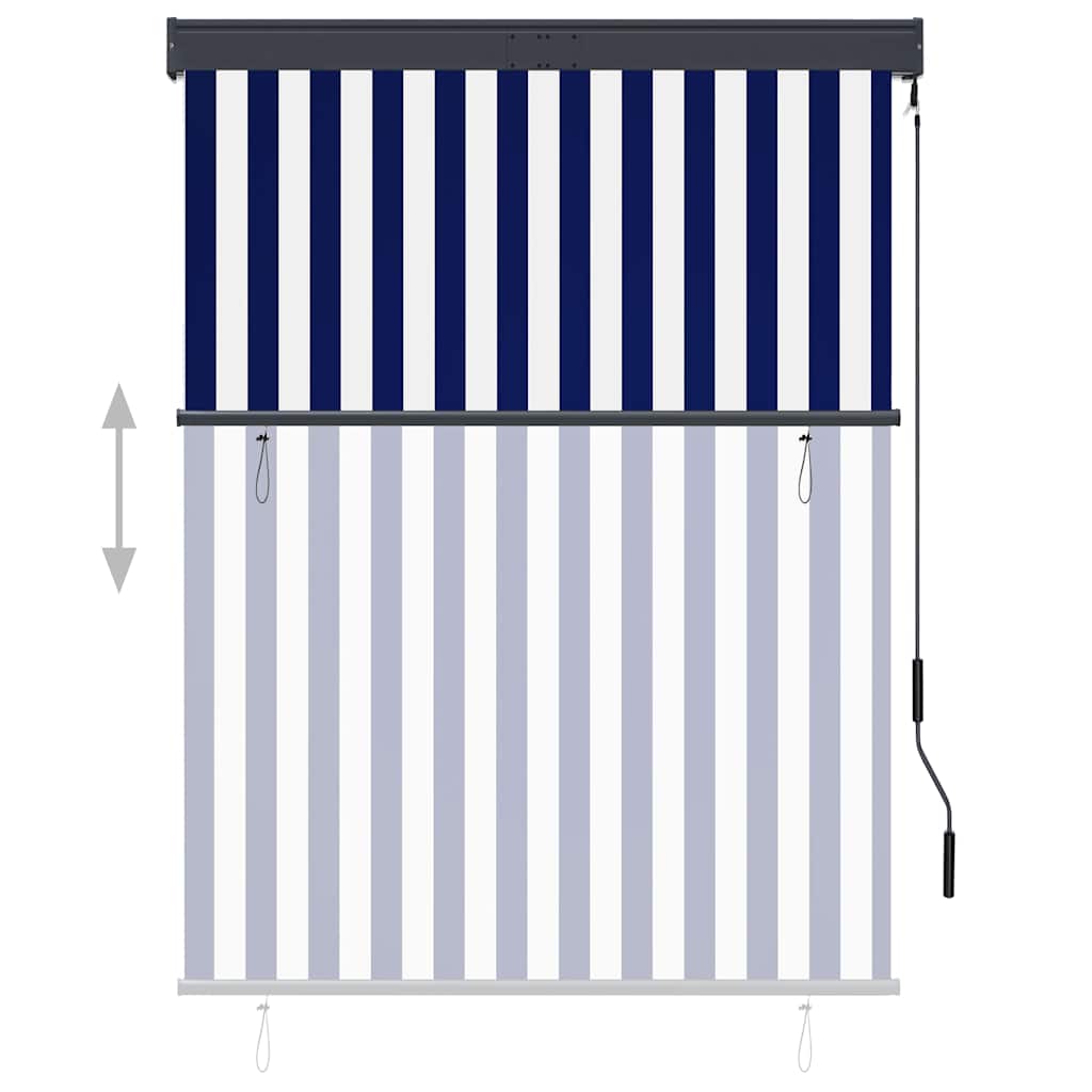 Vidaxl rolgordijn voor buiten 120x250 cm blauw en wit