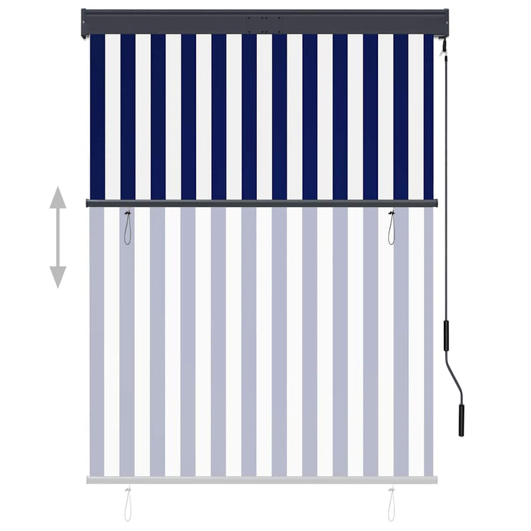 Vidaxl rolgordijn voor buiten 120x250 cm blauw en wit