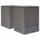 Vidaxl compostbakken 2 st 600 l 60x60x83 cm kunststof rattan bruin