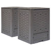 Vidaxl compostbakken 2 st 600 l 60x60x83 cm kunststof rattan bruin