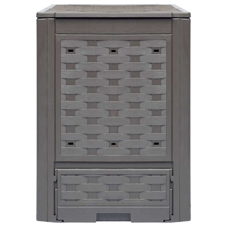 Vidaxl compostbakken 2 st 600 l 60x60x83 cm kunststof rattan bruin