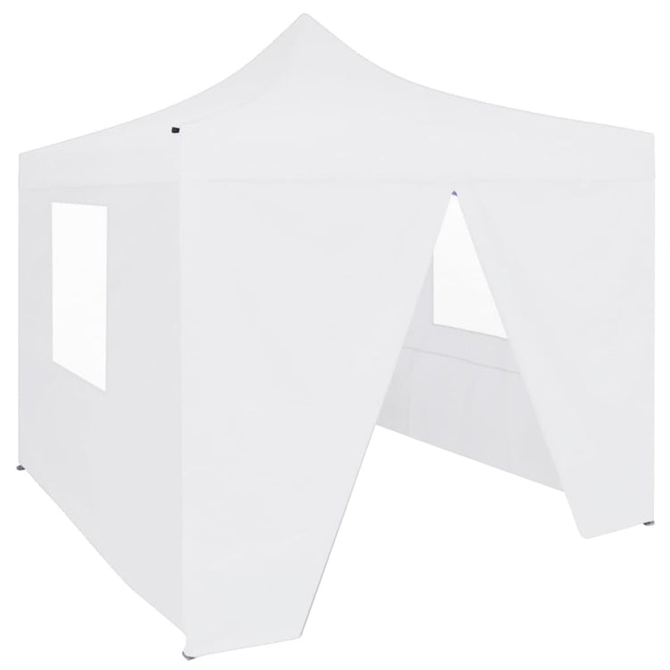 Vidaxl partytent met 4 zijwanden inklapbaar 3x3 m staal wit