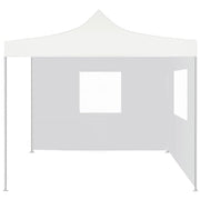Vidaxl partytent met 2 zijwanden inklapbaar 3x3 m staal wit - afbeelding 2