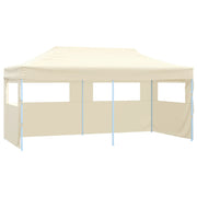 VidaXL Partytent met 4 zijwanden inklapbaar 3x6 m staal crème - afbeelding 1