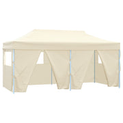 VidaXL Partytent met 4 zijwanden inklapbaar 3x6 m staal crème - afbeelding 2