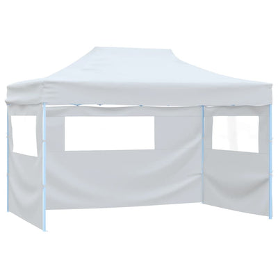 Vidaxl partytent met 3 zijwanden inklapbaar 291x413x315 cm wit