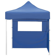 Vidaxl partytent met 2 zijwanden inklapbaar 2x2 m staal blauw - afbeelding 2