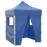 Vidaxl partytent met 4 zijwanden inklapbaar 2x2 m staal blauw - afbeelding 1