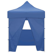 Vidaxl partytent met 4 zijwanden inklapbaar 2x2 m staal blauw - afbeelding 2