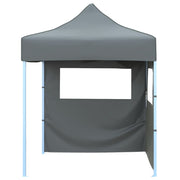 Vidaxl partytent met 2 zijwanden inklapbaar 2x2 m staal antraciet - afbeelding 2