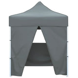 Vidaxl partytent met 4 zijwanden inklapbaar 2x2 m staal antraciet - afbeelding 2