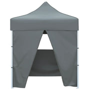 Vidaxl partytent met 4 zijwanden inklapbaar 2x2 m staal antraciet - afbeelding 2