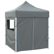Vidaxl partytent met 4 zijwanden inklapbaar 2x2 m staal antraciet - afbeelding 3