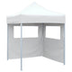 Vidaxl partytent met 2 zijwanden inklapbaar 2x2 m staal wit