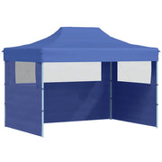 Vidaxl partytent met 3 zijwanden inklapbaar 3x4 m staal blauw - afbeelding 2