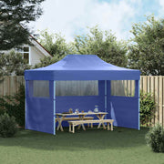Vidaxl partytent met 3 zijwanden inklapbaar 3x4 m staal blauw - afbeelding 3