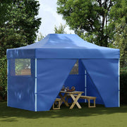 Vidaxl partytent met 4 zijwanden inklapbaar 3x4 m staal blauw - afbeelding 2