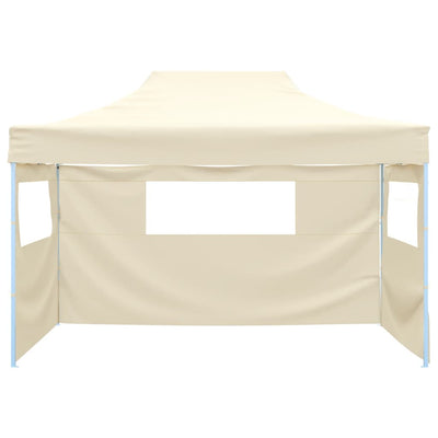 Vidaxl partytent met 3 zijwanden inklapbaar 3x4 m staal crème
