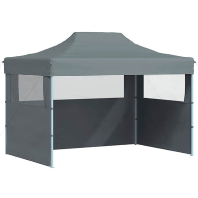 Vidaxl partytent met 3 zijwanden inklapbaar 3x4 m staal antraciet