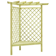 VidaXL Hoekpergola met zitting 130x130x197 cm geïmpregneerd grenenhout - afbeelding 1