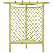 VidaXL Hoekpergola met zitting 130x130x197 cm geïmpregneerd grenenhout - afbeelding 2