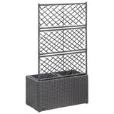 Vidaxl latwerkplantenbak verhoogd met potten 58x30x107 cm rattan zwart - afbeelding 3