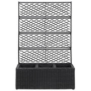 Vidaxl latwerkplantenbak verhoogd met potten 83x30x130 cm rattan zwart - afbeelding 2