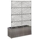 Vidaxl latwerkplantenbak verhoogd met potten 83x30x130 cm rattan grijs - afbeelding 3