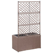Vidaxl latwerkplantenbak verhoogd met potten 58x30x107 cm rattan bruin - afbeelding 3