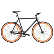 Vidaxl fiets met vaste versnelling 700 c 51 cm zwart en oranje - afbeelding 1