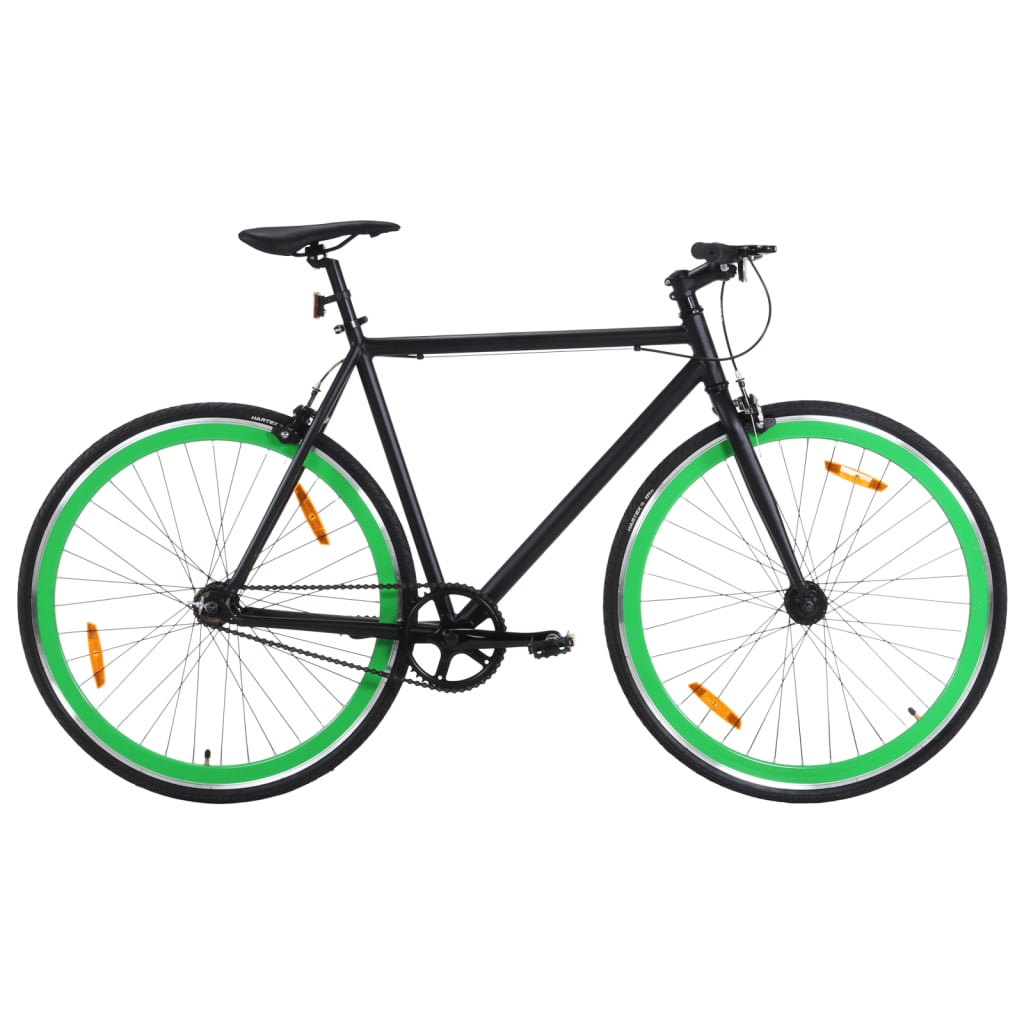 Vidaxl fiets met vaste versnelling 700 c 55 cm zwart en groen