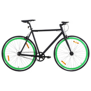 Vidaxl fiets met vaste versnelling 700 c 55 cm zwart en groen - afbeelding 1