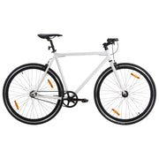 Vidaxl fiets met vaste versnelling 700 c 55 cm wit en zwart - afbeelding 1
