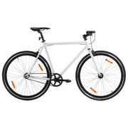 Vidaxl fiets met vaste versnelling 700 c 59 cm wit en zwart - afbeelding 1