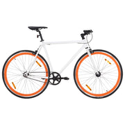 Vidaxl fiets met vaste versnelling 700 c 59 cm wit en oranje - afbeelding 1